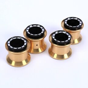 RCAWD 4 قطع تصميم فريد 1.0 Plus إطارات عجلات نحاسية لـ 1/18 1/24 RC الزاحف TRX4M AXI24 SCX24 FCX24، 48/قطعة (أسود)