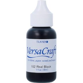 Tsukineko Real Black Versacraft Re-Inker, Synthetic Material, 3.1 x 3.1 x 8.6 cm