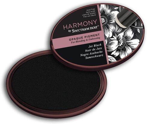 Harmony Opaque Pigment Water-Based Colored Ink Pad - Slow Drying with A Rich Consistency - Perfect Ink Pads for Stamping, Blending & Heat Set Embossing - Acid Free - by Spectrum Noir (Jet Black) in Saudi Arabia