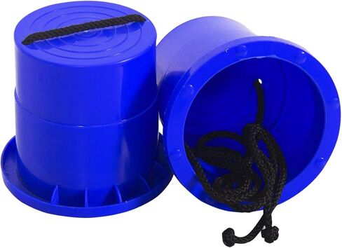 GISCO Balancing Bucket Stilts 1 Pair Thickened Plastic Walking Stilts Balance Bucket Stilts Toy with Adjustable Rope Gifts for Balance Coordination Party Game Birthday (Blue) in Saudi Arabia