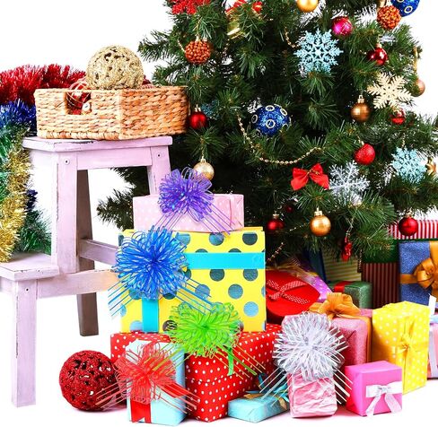 8 Pieces Pull Bow Gift Wrapping Pull Bow 6 Inch Large Organza Gift Bows Mixed Color Ribbon Pull Bows Present Wrapping Pull Bow with Ribbon for Gift Wrapping Ribbon Bow for Christmas Wedding Baskets in Saudi Arabia