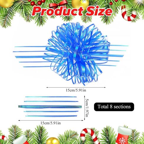 8 Pieces Pull Bow Gift Wrapping Pull Bow 6 Inch Large Organza Gift Bows Mixed Color Ribbon Pull Bows Present Wrapping Pull Bow with Ribbon for Gift Wrapping Ribbon Bow for Christmas Wedding Baskets in Saudi Arabia