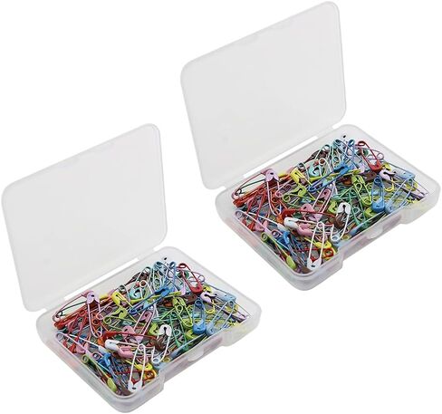 240 Pcs 19mm Small Metal Safety Pins Clothes Sewing Safety Pins Craft Clothing Safety Pins Jewelry Making Safety Pins Brooch Pins with Storage Box Black in Saudi Arabia
