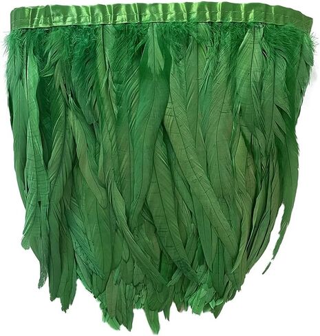 LONDGEN Rooster Hackle Feather Fringe Trim 12-14inch in Width for Clothes Decoration and Wedding ,Halloween Party Pack of 1 Yard (Turquoise) in Saudi Arabia