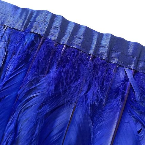 LONDGEN Rooster Hackle Feather Fringe Trim 12-14inch in Width for Clothes Decoration and Wedding ,Halloween Party Pack of 1 Yard (Turquoise) in Saudi Arabia
