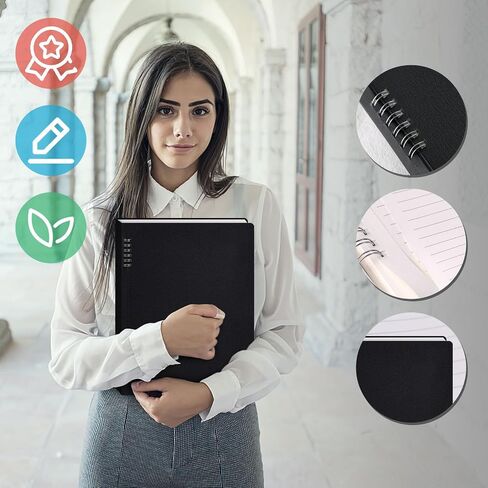 مجلة دفتر Koogel الحلزونية، مقاس A4 دفتر ملاحظات جامعي، مفكرة حلزونية خضراء داكنة مع غطاء مرن 80 ورقة/160 صفحة للمكتب المنزلي والمدرسة in Kuwait