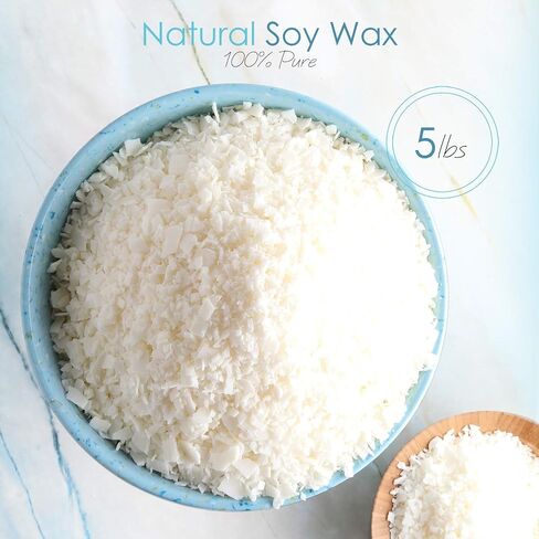 Hearth & Harbor Natural Soy Wax and DIY Candle Making Supplies - 5 Lbs. Soy Candle Wax Flakes, Candle Tin Cans with Lid 24 Pack - 4 oz., 100 Cotton Wicks, and 2 Metal Centering Device in Saudi Arabia