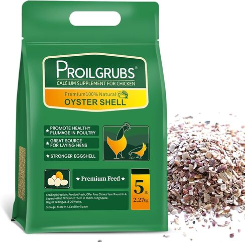PROILGRUBS Crushed Oyster and Seashell Mix Great Calcium Supplement for Laying Hens & Chickens 5 LB in Saudi Arabia