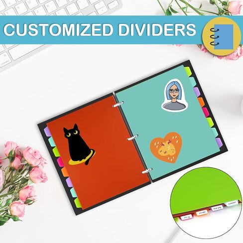 Binder Dividers for 3 Ring Binder, 8 Tab Plastic Binder Dividers, 8 Color Page Folder Dividers with Big Tabs for School Office Home, Letter Size, 2 Sets, 16 Dividers in Saudi Arabia