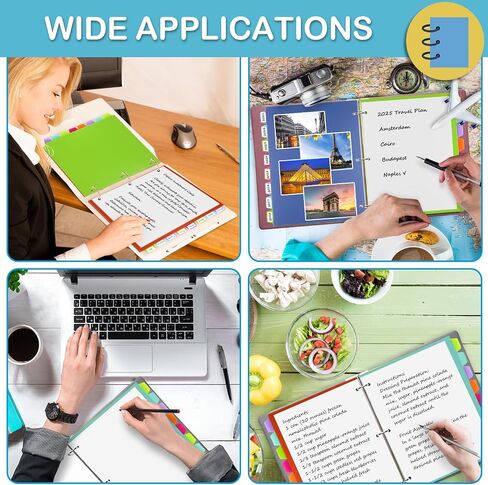 Binder Dividers for 3 Ring Binder, 8 Tab Plastic Binder Dividers, 8 Color Page Folder Dividers with Big Tabs for School Office Home, Letter Size, 2 Sets, 16 Dividers in Saudi Arabia