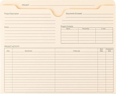 Smead Project File Jackets, 25 Count, Manila, Reinforced Straight-Cut Tabs, Preprinted Front, Back and Tab, 2" Expansion, Letter Size (75621) in Saudi Arabia