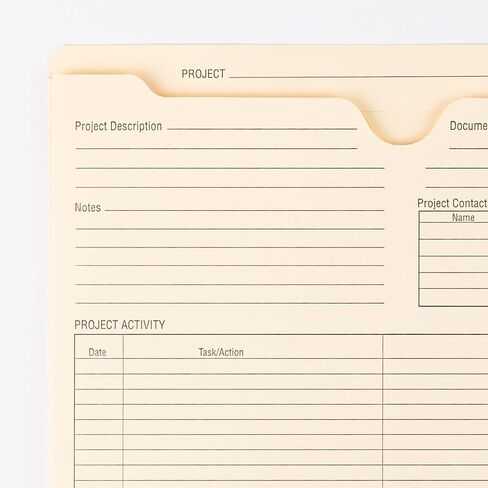 Smead Project File Jackets, 25 Count, Manila, Reinforced Straight-Cut Tabs, Preprinted Front, Back and Tab, 2" Expansion, Letter Size (75621) in Saudi Arabia