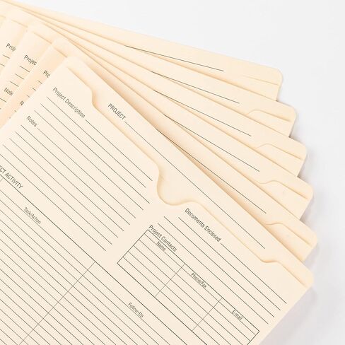 Smead Project File Jackets, 25 Count, Manila, Reinforced Straight-Cut Tabs, Preprinted Front, Back and Tab, 2" Expansion, Letter Size (75621) in Saudi Arabia