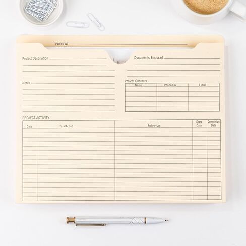 Smead Project File Jackets, 25 Count, Manila, Reinforced Straight-Cut Tabs, Preprinted Front, Back and Tab, 2" Expansion, Letter Size (75621) in Saudi Arabia