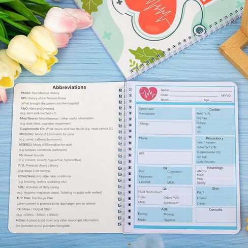 2Pcs Nurse report sheet notebook Nurse essentials notebooks Nursing handoff report notebook for Organizing notes Giving report Nurse appreciation gifts Student clinical supplies 8.27 x 5.9inch in Saudi Arabia