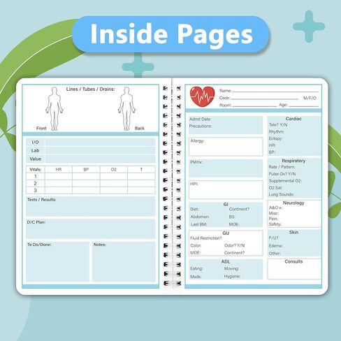2Pcs Nurse report sheet notebook Nurse essentials notebooks Nursing handoff report notebook for Organizing notes Giving report Nurse appreciation gifts Student clinical supplies 8.27 x 5.9inch in Saudi Arabia