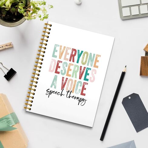 Speech Therapy Spiral Journal Notebook 5.5×8.3 - Journal Spiral Bound for Speech Therapists, Slp Gifts, Speech Pathologist Gifts, Everyone Deserves a Voice Speech Therapy Notebook, 160 Pages in Saudi Arabia