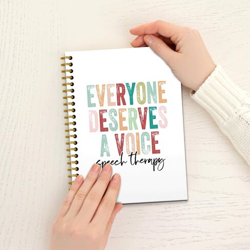 Speech Therapy Spiral Journal Notebook 5.5×8.3 - Journal Spiral Bound for Speech Therapists, Slp Gifts, Speech Pathologist Gifts, Everyone Deserves a Voice Speech Therapy Notebook, 160 Pages in Saudi Arabia