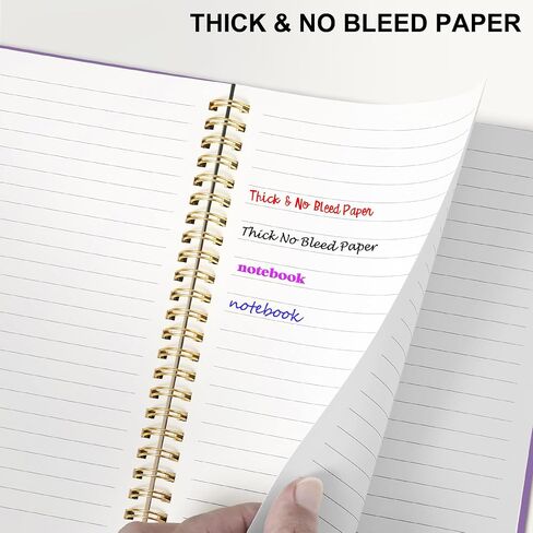 Lined Spiral Journal Notebook, A5 Hardcover Spiral Notebook for Work, 5.7''×8.2'', 100GSM Thick Paper Spiral Bound Journaling Notebooks for Women & Men Office School Note Taking Business, Purple in Saudi Arabia