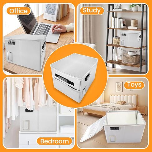 Upgraded 5200°F Fireproof Document File Organizer Box, Fireproof Storage Filing Cabinet Box with Lock, Portable Office Safe Box for Hanging Letter/Legal Folder 16.1 x 12.9 x 11in in Kuwait