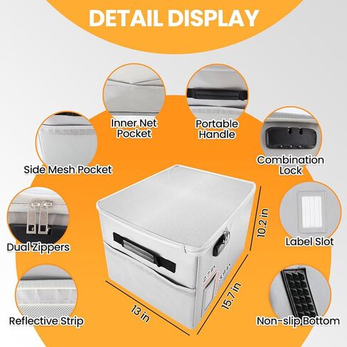 Upgraded 5200°F Fireproof Document File Organizer Box, Fireproof Storage Filing Cabinet Box with Lock, Portable Office Safe Box for Hanging Letter/Legal Folder 16.1 x 12.9 x 11in in Kuwait