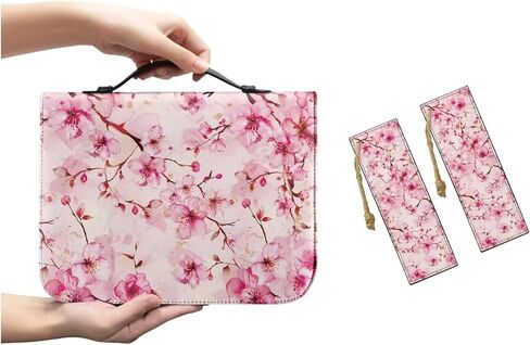 Hummingbird Cherry Blossom Bible Covers Carrying Case for Women Waterproof Faux Leather Large Church Bag with Durable Handle and Bookmarks in Saudi Arabia