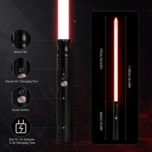 DAMIENSABER 2 Pack Light Saber, 1 Pcs Xenopixel V2 34 Sound Saber and 1 Pcs RGB 9 Sound Font Saber, Smooth Swing Infinite Color Changing Light Sabers for Adults, Metal Hilt Heavy Dueling Light Saber in Saudi Arabia