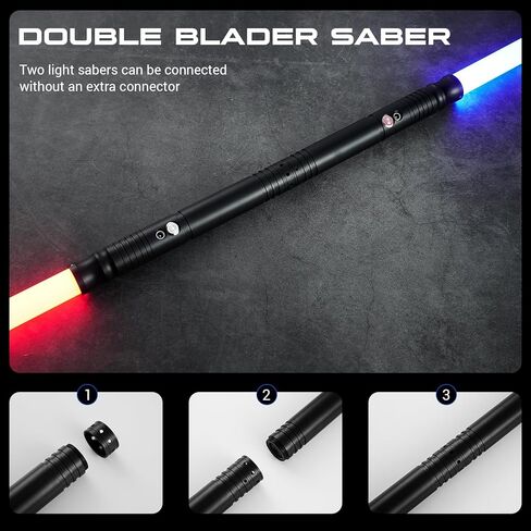 DAMIENSABER 2 Pack Light Saber, 1 Pcs Xenopixel V2 34 Sound Saber and 1 Pcs RGB 9 Sound Font Saber, Smooth Swing Infinite Color Changing Light Sabers for Adults, Metal Hilt Heavy Dueling Light Saber in Saudi Arabia