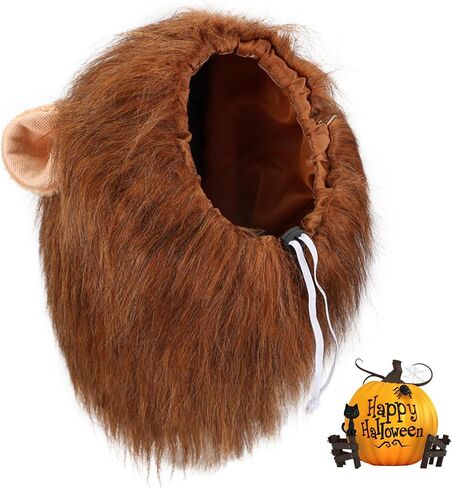 Vivifying Lion Mane for Dog, Adjustable Halloween Dog Lion Costume Wig with Ears for Medium and Large Dogs, Realistic & Funny Dog Accessory Perfect for Parties and Photoshoots (Large, Brown&Black) in Kuwait