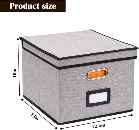EOOUT File Organizer Box, 1pcs with Lid, Hanging File Folders, Letter Size, Collapsible Document Organizer, Home Office, Gray in Saudi Arabia