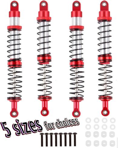 130mm RC Shocks Absorber Upgrades for 1/10 RC Hobby Cars,7075 Aluminum Full Metal Front Rear Shocks Absorber Damper,4PCS Red in Saudi Arabia