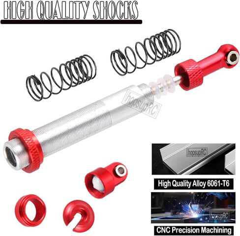 130mm RC Shocks Absorber Upgrades for 1/10 RC Hobby Cars,7075 Aluminum Full Metal Front Rear Shocks Absorber Damper,4PCS Red in Saudi Arabia