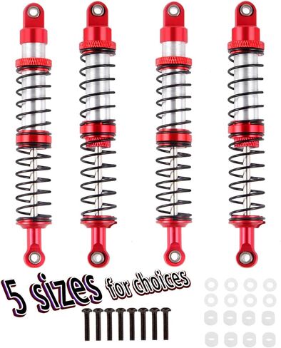 130mm RC Shocks Absorber Upgrades for 1/10 RC Hobby Cars,7075 Aluminum Full Metal Front Rear Shocks Absorber Damper,4PCS Red in Saudi Arabia