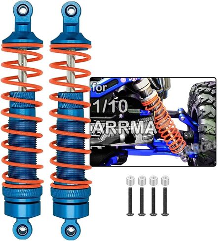 2PCS Rear Shocks Upgrade Parts for 1/10 Arrma Bigrock 4X4 Granite 4X4 Senton 4X4 Vorteks 4X4 Typhon 4X4 RC Truck,Full Aluminum Big Bore Shock Hops Up,Replace AR330550 AR330551,Black in Saudi Arabia