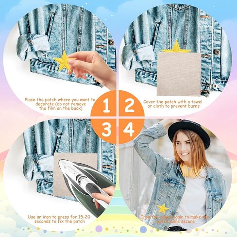 Morcheiong 100 Pcs Star Iron on Patches White 3cm Small Sew Embroidered Iron on Star Patches Bulk Appliques for Clothes Hats DIY Jeans Jackets Backpacks Embellishments in Saudi Arabia