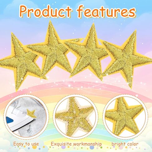Morcheiong 100 Pcs Star Iron on Patches White 3cm Small Sew Embroidered Iron on Star Patches Bulk Appliques for Clothes Hats DIY Jeans Jackets Backpacks Embellishments in Saudi Arabia