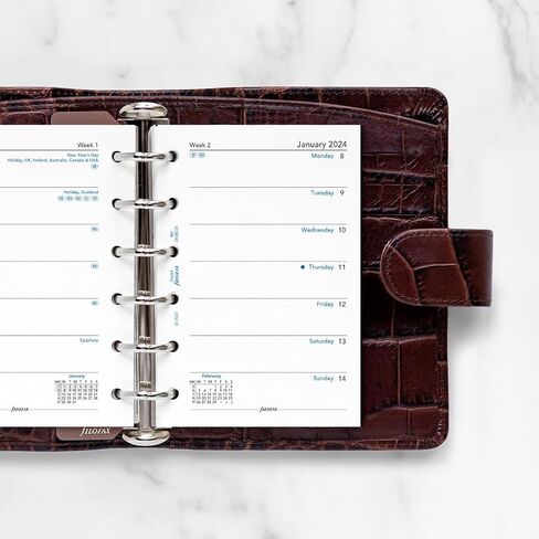 Filofax Pocket week per page English 2024 diary, White in Saudi Arabia