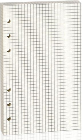 A6 6-Hole Beige Loose-leaf Paper - 1 Pack (80 Sheets, 100 GSM) - Dotted Line, Refill for Notebook and Planner, Ideal for Note, Journal, Schedule, and Artwork, Fits A6 6-Ring Binder in Saudi Arabia