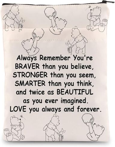 Book Sleeve for Book Lovers Bear Book Sleeve with Zipper Book Protector Cover Inspirational Friendship Gift Bear Friend Gift in Saudi Arabia