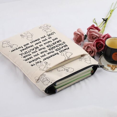 Book Sleeve for Book Lovers Bear Book Sleeve with Zipper Book Protector Cover Inspirational Friendship Gift Bear Friend Gift in Saudi Arabia