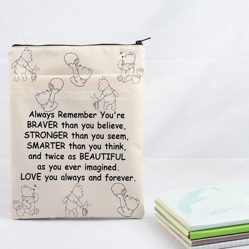 Book Sleeve for Book Lovers Bear Book Sleeve with Zipper Book Protector Cover Inspirational Friendship Gift Bear Friend Gift in Saudi Arabia