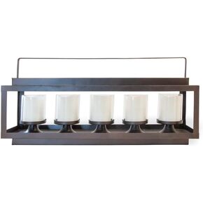 Boston International Iron & Glass Lantern/Candle Holder, 16-Inches, Square Pentagon Gold