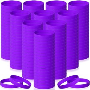 240 PCs Pink Rubber Silicone Bracelets, Blank Wristbands Gifts for Adults Kids Sports Teams Party (Pink)