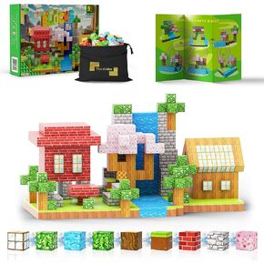 54 PCS Magnetic Building blocks; Magnetic Sensory Toys for Boys Girls Age 6-8 Years; Cool Building Learning Toys for Kids; STEM Magnet Block Toys, Rounded Edges, Strong Magnets, 1 Inch Blocks
