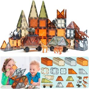 Magnetic Tiles Fun Toys - Magnet Building Blocks for Toddler Kids Toys STEM Preschool Sensory Toys for 3 4 5 6+ Year Old Boys and Girls, Creative Games Kids Toys