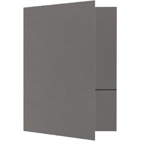 LUXPaper 9" x 12" Presentation Folders | Two Pocket | Smoke Gray | 100lb. Cover | 25 Qty