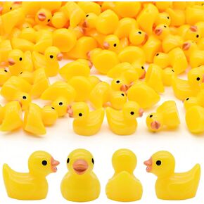 70 Pcs Tiny Ducks Mini Resin Ducks Miniature Ornaments for Slime, Dollhouse, Garden Decoration(Yellow)