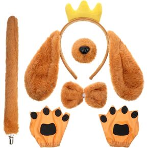 Kisangel 1 Set Dog Ears Costume Dog Costume Set Animal Party Decorations Photo Booth Props
