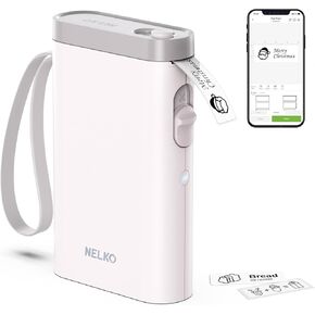 Nelko Label Maker Machine with Tape, Light Pink