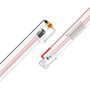VEVOR 130W CO2 Laser Tube, 65 in (1650 mm) Length, 3.1 in (80 mm) Dia Borosilicate Glass Laser Cutter Tube with Metal Head, 10,000hr Wires Preconnected for Laser Engraver Engraving Cutting Machine
